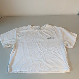 Crescent white crop top shirt - Large